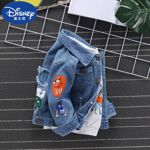 Disney Boys Denim Jacket 2025 New Children's Clothing Children's Lapel Long Sleeve Jacket Baby Spring and Autumn Denim Jacket C212 Spring Denim Jacket 150 cm
