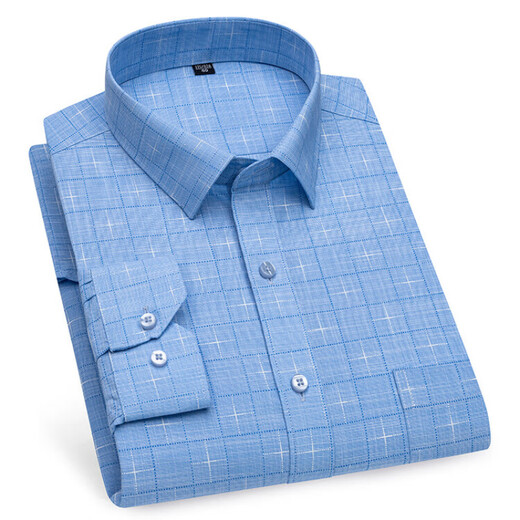 
GY Yager pure cotton plaid shirt men's long-sleeved free ironing 2025 Spring and Autumn Business Casual Men's Plaid Cotton Shirt 6626 38