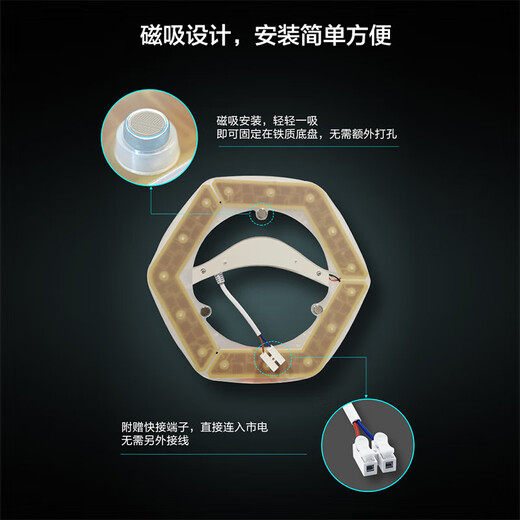 Philips (PHILIPS) LED ceiling lamp wick hexagonal strip replacement light source module hexagonal 25w three-color replacement 40w ring tube