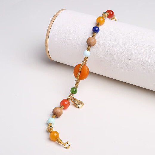 Yueyin Baichuan Beeswax Bracelet Women's Multi-treasure Round Beads Buddha Beads Single Circle Wood Decoration Bracelet Single Circle 6mm