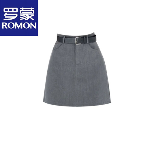 Falda corta de estilo Romon College para mujeres 2025 Nuevo primavera y verano Versátiles versátiles simples anti-exposición A-línea Cabalda gris delantera Media Gray S Winist 64cm