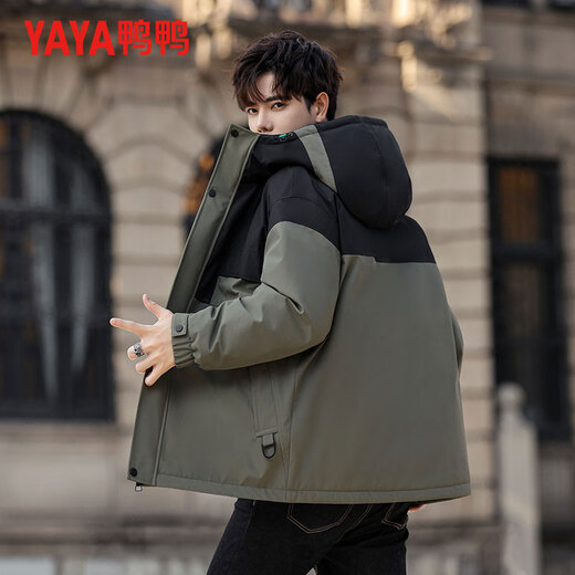 Yaya (yaya) Nebensaison Clearance Special Down Jacke für Männer und Frauen gleicher Stil Casual Herren mit mittlerer Länge mit Kapuze mit Kapuzendicke warme Jacke YE3B716885W Schwarz [Hotled Short] L (175) 125-150jin [Jin gleich 0,5 kg]