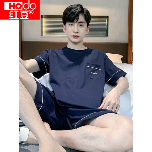 Hongdou (Hodo) Pyjamas für Männer im Sommer Pure Cotton Thin Shorts für Männer können beiläufig für Männer mit größerer kühler Kleidungskleidung 9928# L [vorgeschlagen 100-120jin [Jin entsprechen 0,5 kg]] getragen werden.