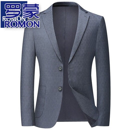 罗蒙（ROMON）高端轻奢商务休闲西装外套男士春秋薄款单件上衣修身正装小西服 9928蓝色 M 170/100-120斤