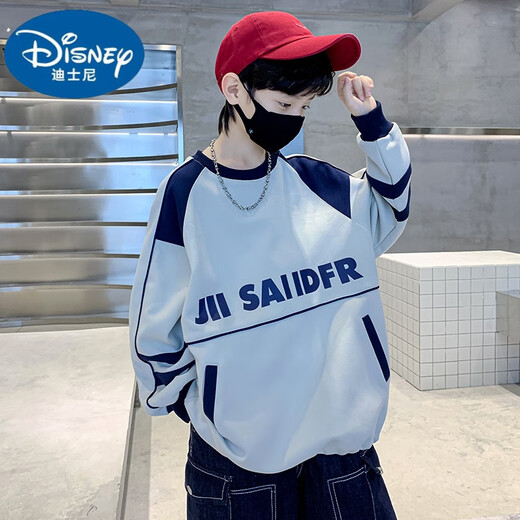 Disney children's clothing boys sweatshirt for autumn boys long sleeves 2025 new medium and large children's autumn and winter style handsome Korean top trendy white 140cm