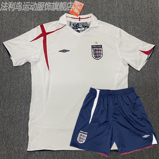 Farley Birds 2006 Weltmeisterschaft England Jersey Beckham Irving Football Training Team Uniform Long und Short Sleeves Recustomed Short Sleeve Top ohne Stempeln ohne Armband xxl