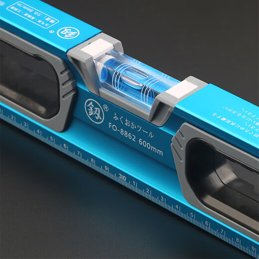 Fukuoka Tools Aluminum Level Industrial Grade High-Precision Multi-Function Cast Aluminum Measurement Strong Magnetic Balance Ruler Aluminum Alloy Magnetic Level 1000mm-FO-8861