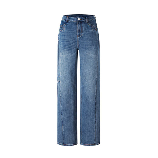 
Navigare Italian sailing women's wide-leg jeans 2025 autumn new loose wide-leg trousers cotton skin-friendly trousers denim blue M