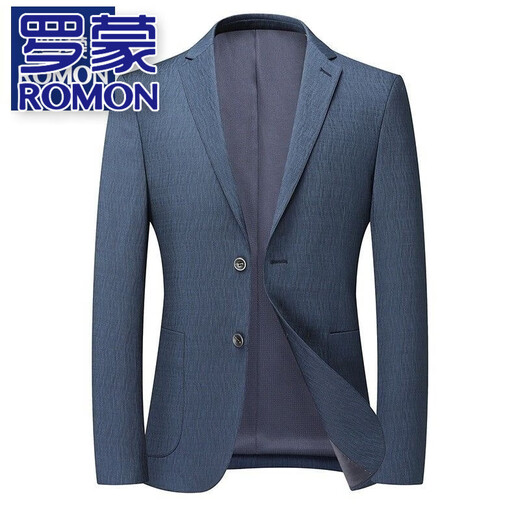 罗蒙（ROMON）高端轻奢商务休闲西装外套男士春秋薄款单件上衣修身正装小西服 9928蓝色 M 170/100-120斤