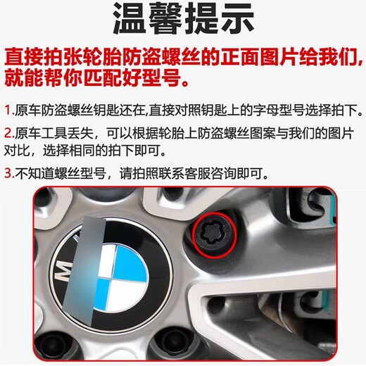 丽田适用宝马12357系MINIZ4X1X3X4X5X6轮胎防盗螺丝轮毂螺栓 056花纹防盗螺丝单个