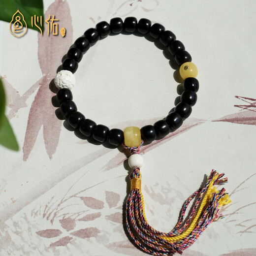 Xinyou Natural Beeswax Single Beads Loose Beads Old Type Bucket Beads Single 24K Gold Label Star and Moon Monkey Head Bracelet with Beads DIY Accessories 24K Gold Label Old Type Bucket About 10mm Wide Single Bead