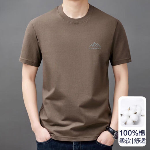 Camiseta de manga corta de algodón puro de Pierre Cardin para la camiseta media de la sola redonda de cuello redonda de moda para hombres para hombres 9929 Amarillo M 165 sugiere 90-120Jin [Jin equivale a 0.5 kg]