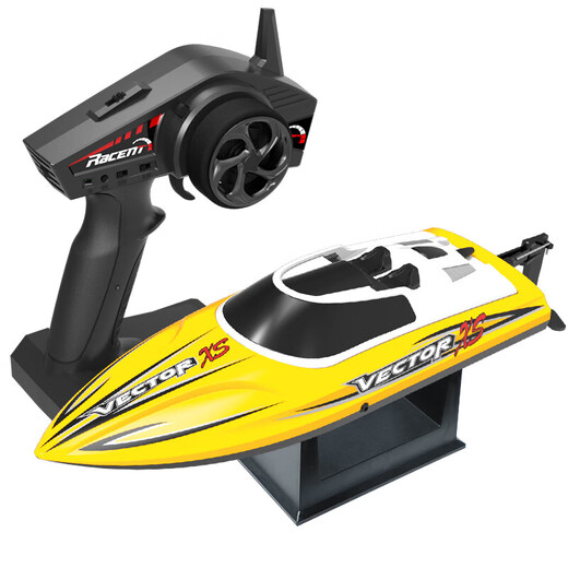 Orans remote control speedboat high speed high-power waterproof design with rudder can self-turn children's toy boat model 795 79504VectorXS yellow 30KMAH-yellow 1 whole boat RTR version single battery life 20 minutes