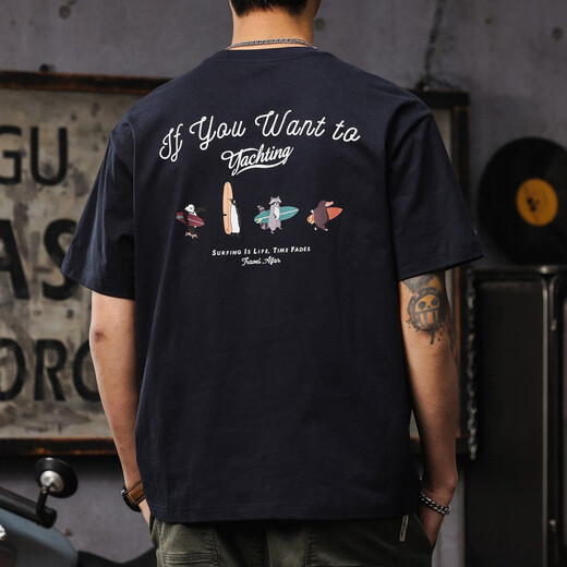Jeep Spirit Summer New Style Teenager Fot Fit Fit Fit Fit Fort Men's японская ретро-ретро-рубашка с базовой рубашкой модно и универсальная мужская футболка 1506 темно-зеленый тяжелый 260 г M 100-120Jin [Jin равняется 0,5 кг]
