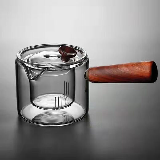Banganju high temperature resistant glass filter teapot health pot boiling teapot flower teapot tea set household tea brewing set teapot + tea leak + mahogany handle heat-resistant and explosion-proof