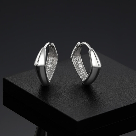 Trendy Acer Royal Fan Geometry PT950 platinum earrings women's earrings birthday gift pricing single model about 1.4g