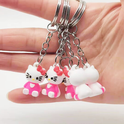 钥匙扣挂件可爱卡通猫咪钥匙扣女款包包挂饰手机挂件 kt猫随机1个