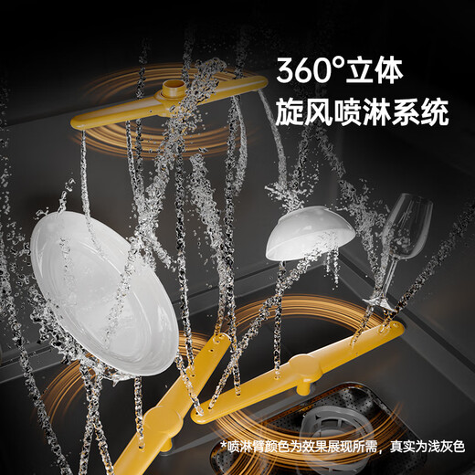 GORGENOX 6 sets of dishwashers, desktop, installation-free, first-class water efficiency, wall-mounted, hot air drying, UV sterilization, three-arm powerful washing, manual water addition DW6-D50A