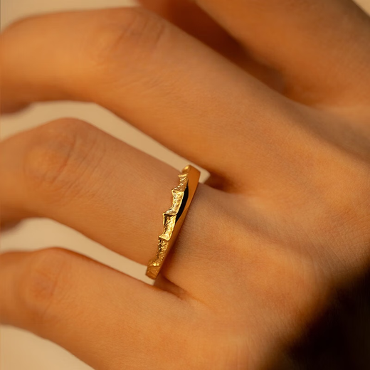 Jiaye Beautiful Mountain Ring 18K Gold Pure Gold 999 Gold Couple Ring Mountain Peak Ring Rizhao Jinshan Mount Kailash For other peaks/circle numbers, please contact customer service
