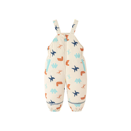 Mini Bala water-repellent down down pants for boys and girls 2025 winter new three-proof warm suspender pants gray white 10801 90 cm down filling 31g