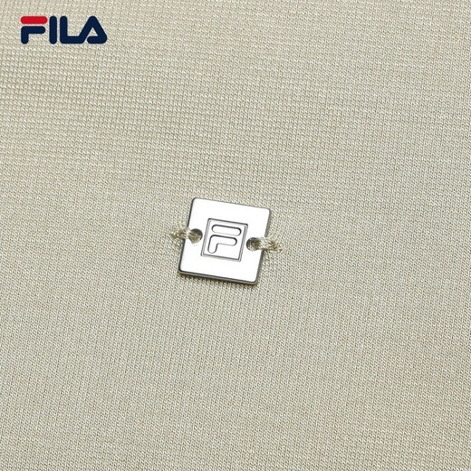 FILA 杨幂同款|斐乐官方时尚女装针织长袖外套2025秋新款休闲宽松上衣 潮汐泡沫灰-GY M 165/84A/M