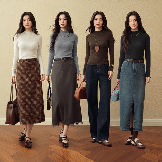 
Shifanli ('SEIFINI) [Basement of King of Lily of the Valley] Shifanli Wood Ears Half-Turnneck Sweater 25 Autumn New Thin Sweater Women Beautiful S