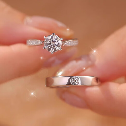 Kaximu wedding ring, simulated diamond ring, proposal ring, props, couple fake ring, a pair of engagement rings to give to girlfriend, simulated butt pair, 2 single ring boxes