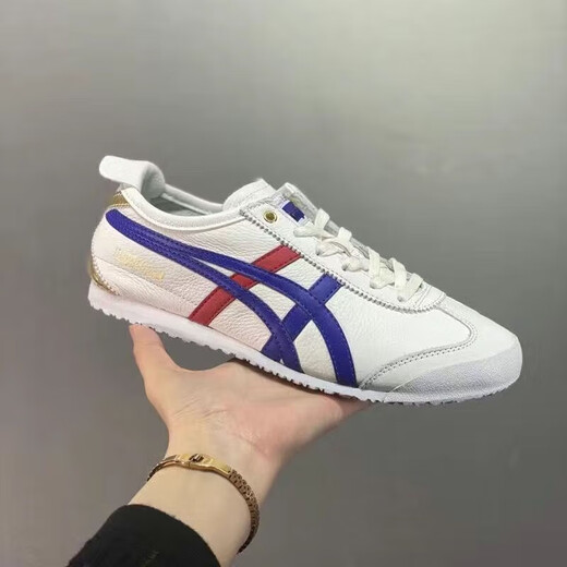Zapatos de cuero de cuero de un pie Tigre Onitazuka Lienzo Zapatos para hombres y mujeres Pareja de cuero genuino Forrest Forrest Zapatos Gump Zapatos Oro Blanco (Pure Original de alta calidad) 40