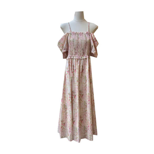 Xiya Meng Madre e hija Patern-Child Summer Vestido 2025 Diferentes estilos nuevos de la calle Fried Floral Descreence Falda de manga de hojaldre Pink Size S-Sugerion -10Jin [Jin equivale a 0,5 kg]] 95