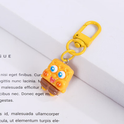 Schüler Keychain süße Cartoon Anhänger Girl Schoolbag Accessoires Geschenk bester Freund Schwamm Kopf