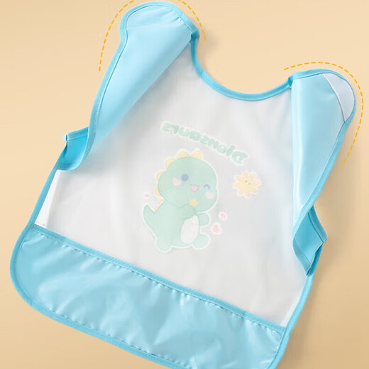 [Baby essen Lätzchen] Säuglinge und Kinder wasserdichte Frühlings- und Sommerkleidung für Männer und Frauen Kinder ärmellose komplementäre Nahrungsschürzen zurück-tragende Pfirsich Kaninchen mittelgroß (empfohlen für 2-4 Jahre)