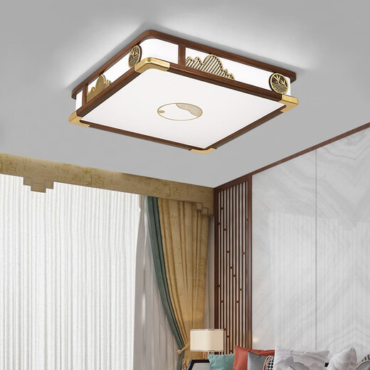 OPP-Beleuchtung (Opple) Neues chinesisches Deckenleuchte Leuchtzimmer Leuchtt Gold Seiden Sandelholz Modernes Esszimmer Leichtes chinesisches Stil Zen Klassisches Schlafzimmer Licht 1W 9896 Runde 76 UNAPPLE DIMPEN