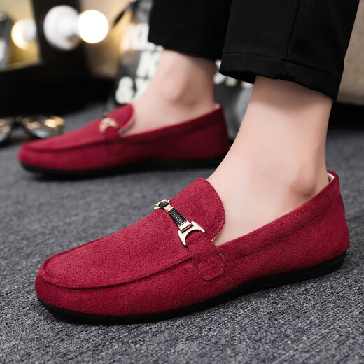
Mountaineering road layman spring and autumn breathable bean shoes for men Korean version of internet celebrity society young man casual lazy shoes with one foot old Beijing cloth shoes D753 blue 42