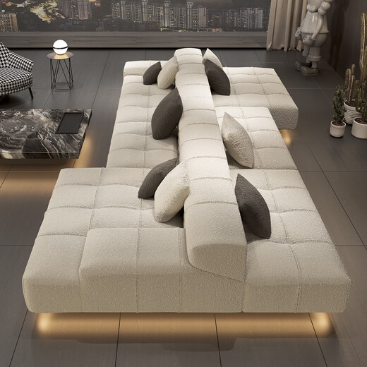 Neues 2025 neues Lammlamm-Samtsofa doppelseitiges Sofa hintereinander Sofa Zwei-Wege-Sofa Wohnzimmer Villa Modular Horizontal Hall B1391CM Lamm Samt