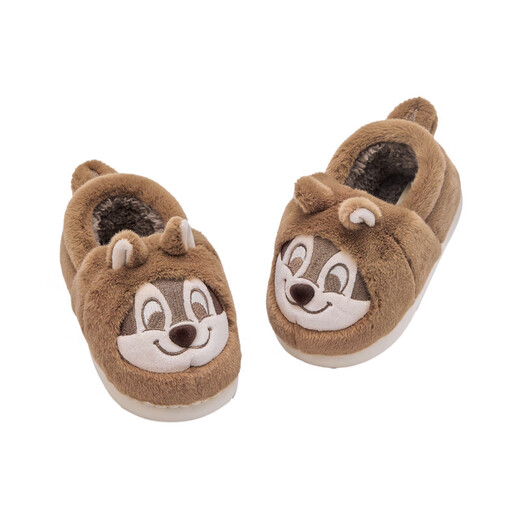 DAVE&BELLA Disney IP girls plush cotton slippers winter new baby boy home cotton shoes children's shoes coffee brown ready stock 23