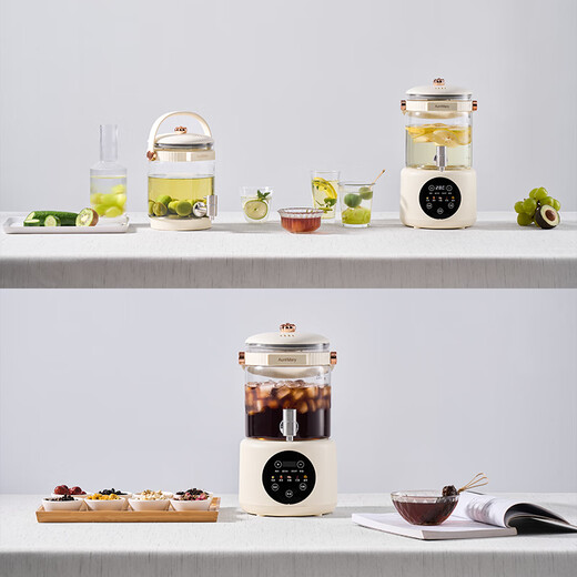 Japanese muju health pot household faucet large capacity constant temperature multifunctional fruit wine stew water flower tea bucket party off-white (with tea filter) 2.8L.