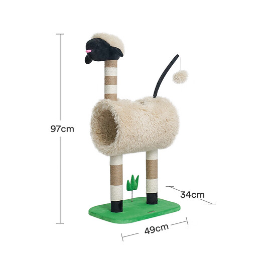 ZEZE黑脸羊猫爬架保暖猫窝抓柱一体半封闭猫隧道四季通用猫咪用品