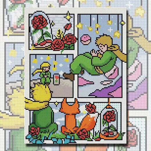 
Xiao Jiejiang chose Kulomi diamond painting cartoon collection DIY handmade self-adhesive diamonds to send best friends and couples high-value gifts to decorate paintings X11164 White frame + 30% more diamonds + double tool] Canvas 4