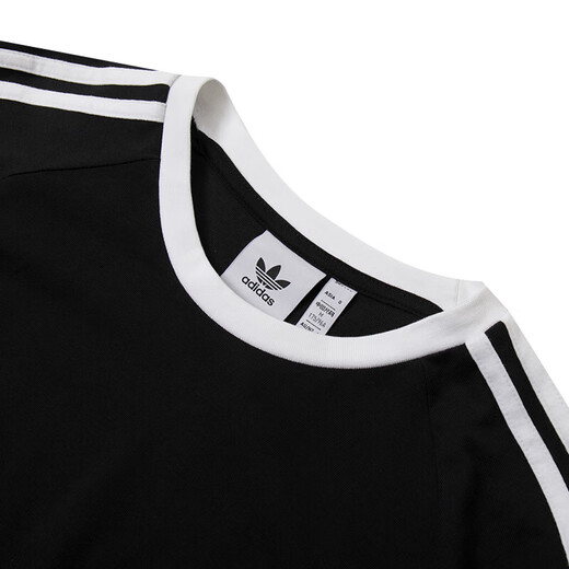 Adidas Adidas Clover pour hommes et femmes Vêtements 2025 Spring New Couple Slim Long Manche T-shirt Casual Sportswear Black / IA4877 M
