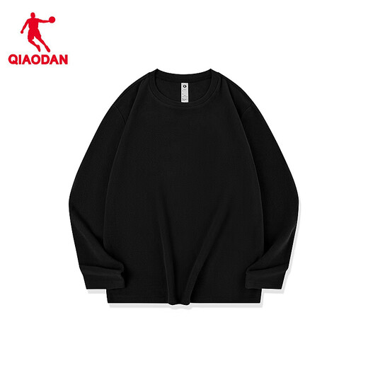 Jordan fleece long-sleeved t-shirt men's jacket autumn and winter warm sports casual lining base layer fleece top black XL