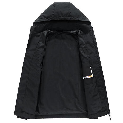 Adidas (adidas) Clover Jacket Men's Spring and Autumn New Casual Versatile Velvet Jacket Outdoor Windproof AD96 Black (Removable Cap) 3XL 155-170Jin Jin is equal to 0.5 kg