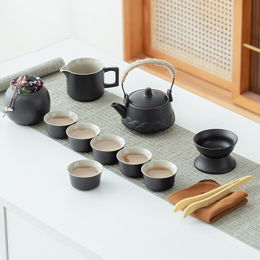 Zhai Leisure Tea Set Home Office Tea Tray Living Room Tea Table Kung Fu Ceramic Teacup Teapot Tea Rhyme 12 Heads