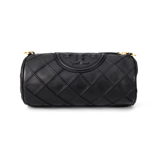 Tory Burch Tsang Liboqi Fleming Brand Logo Schaffell Zylinderbeutel Griff Umhängetasche Medium Frauenbasis -Pack (Bag + Staubbeutel)