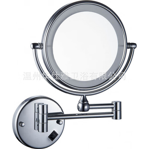 LED light fill light mirror folding dressing and beauty mirror cosmetic mirror bathroom 3 times magnification mirror portable high-definition chrome-plated concealed/surface mounted