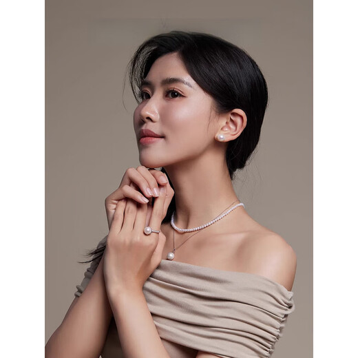 DL 1998 Fat Donglai Fat Donglai same style freshwater pearl pendant 925 silver cored 9-12mm round strong light treasure gift P silver 9-10mm