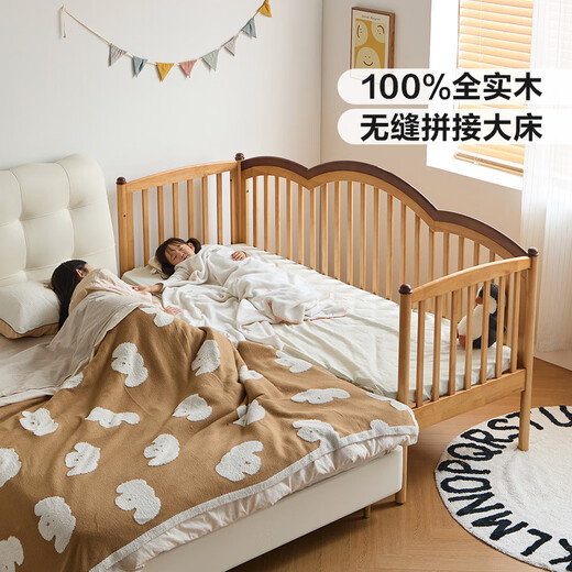 Lin's home baby solid wood spliced bed widening artifact 0.6m bedside children's bed LH271A2