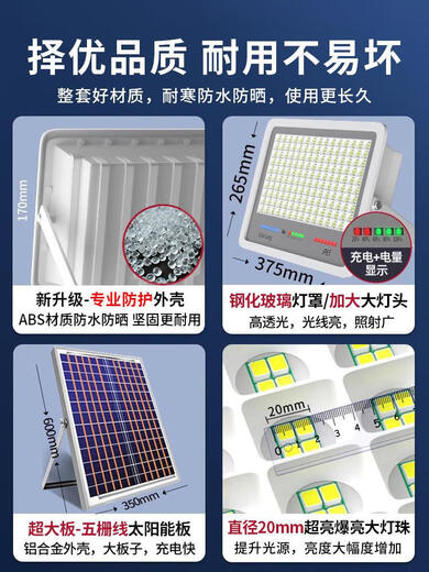 Belan Solar Outdoor Lights Courtyard Lights Super hell hellstärkeres wasserdichtes Innen- und Außeninduktion Haushalt LED-Straßenleuchten Nano-Reflexion Doppellampenköpfe 679 Fernbedienung/Lichtsteuerung