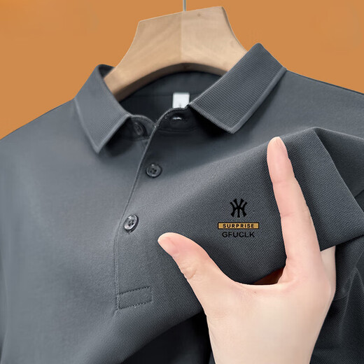 CZCM轻奢高档品牌短袖polo衫男士t恤宽松休闲有领商务上衣服夏季新款 Y1POLO衫-卡其 XL 135-150斤