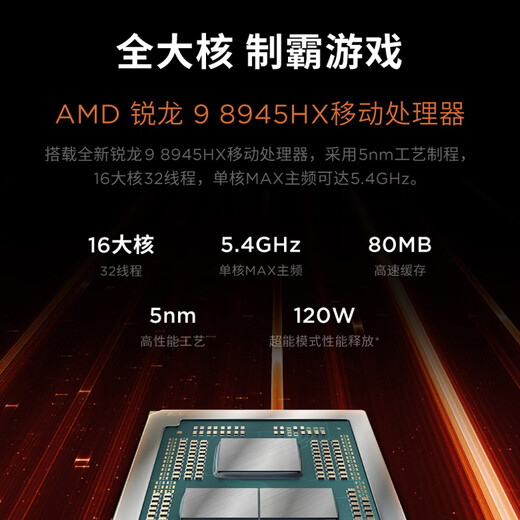 Lenovo Saviour R9000P 2025 AI Yuanqi Gaming Laptop (Ryzen 9 8945HX 32G1T RTX5070 2.5K240Hz Schwarz) Nationale Subvention 20 %