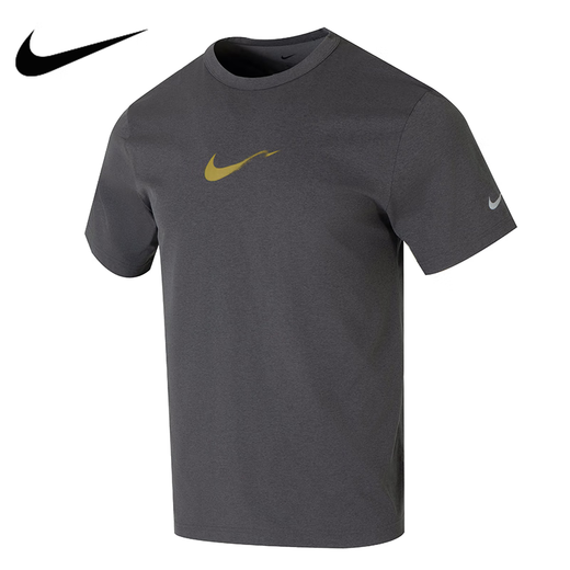 耐克（NIKE）短袖t恤2025夏季新款HYVERSE DRI-FIT男子速干半袖圆领上衣 中灰/沙漠苔绿/银HV4882-299速干 M